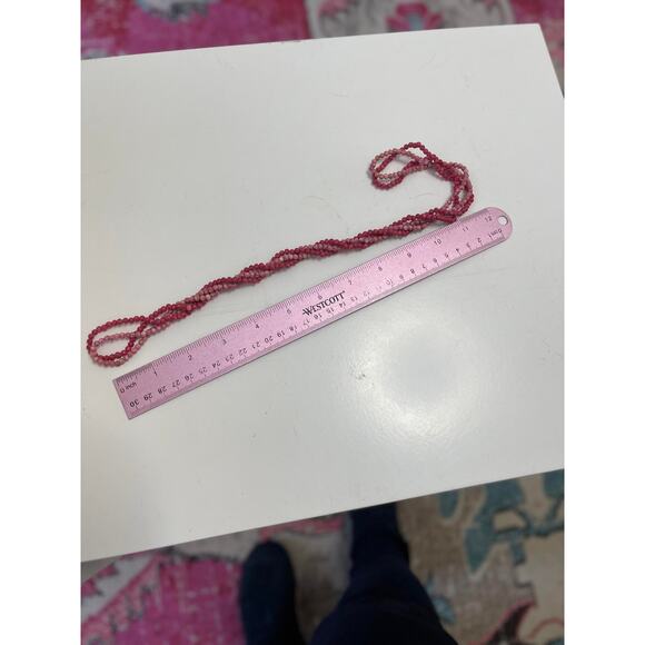 set of two pair 1980s wrap beads lighter and darker shades of pink mauve - Picture 4 of 16